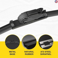 5 PLUS® Windshield Wiper Blades 22 Inch + 22 Inch (2 PACK), Automotive