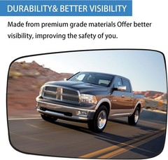 Driver Side Heated Mirror Glass Compatible with 2009-2018 Dodge Ram Pick-Up 1500
