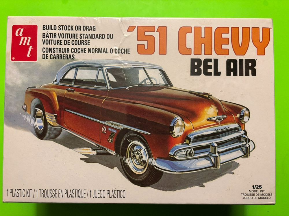 1951 CHEVROLET BEL AIR COUPE MODEL KIT 1/25 SCALE AMT ROUND 2 NEW SEALED LOOK!!