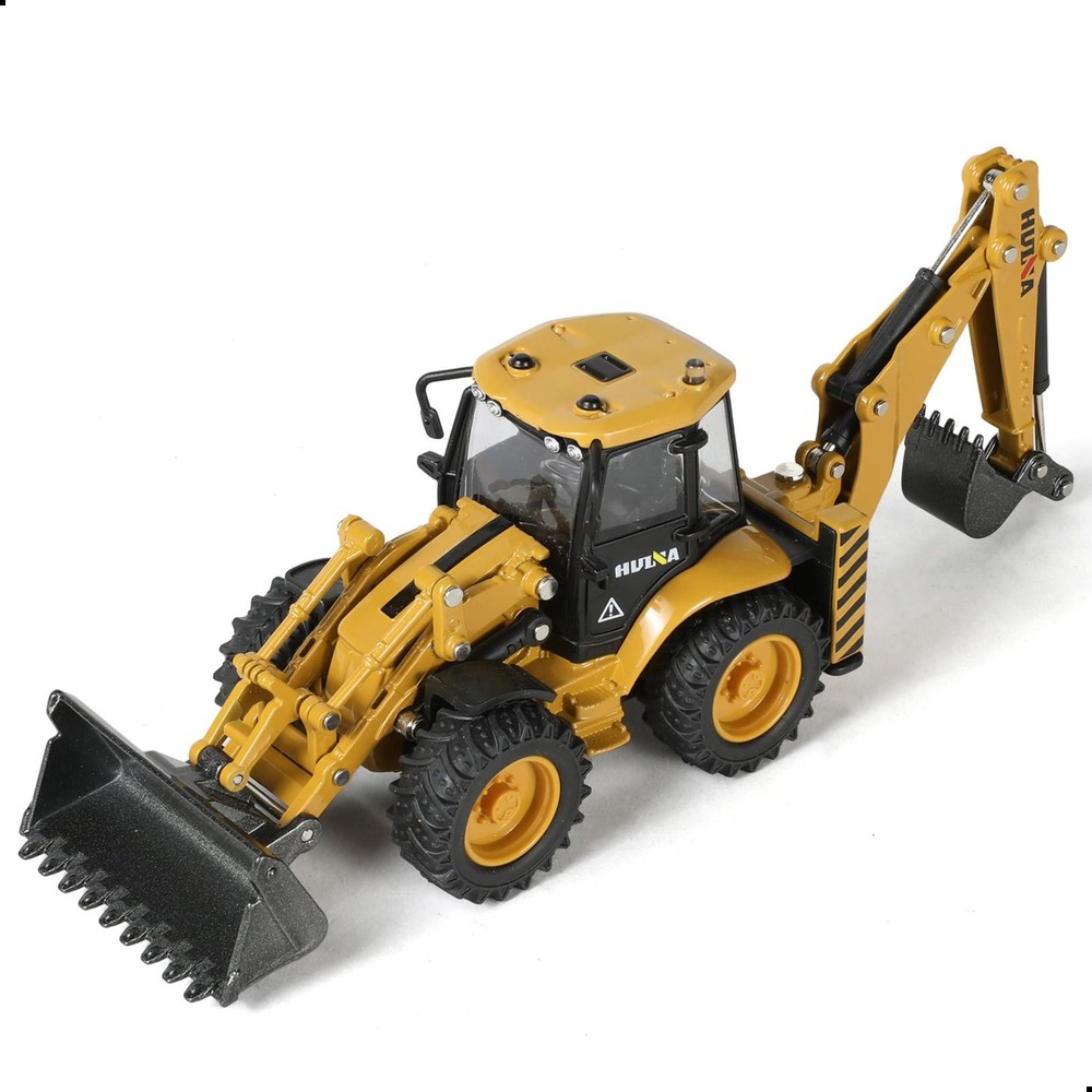 1/50 Scale Die-Cast Backhoe Loader Excavator Model – Dual-Function Construction