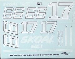 NASCAR DECAL #66 #17 #33 BANDIT 1985 MONTE CARLO PHIL PARSONS 1/24 POWERSLIDE