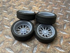 Resin 21/20 Inch BBS “Boss” Model car Wheels and Tires 1/24 1/25 scale