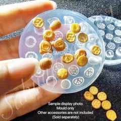 1:12 Scale DIY 3D Dollhouse Miniature Resin/Polymer Clays Mould -Cookies Biscuit