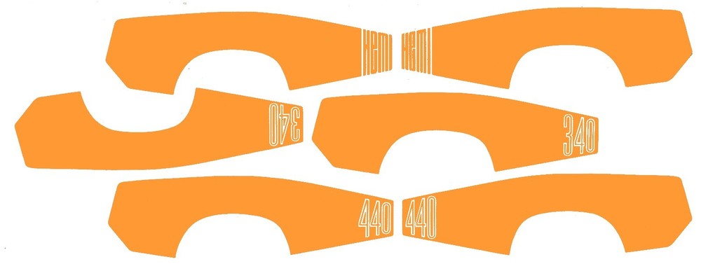 BARRACUDA BILLBOARDS SIDE Stripes ORANGE 1/24th – 1/25th Scale Decals
