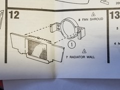 1961 Chevy Impala RADIATOR , SHROUD , BATTERY for Lindberg AMT 1:25 Model Kit 61