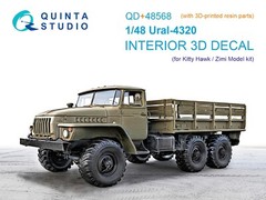 Quinta Studio 1/48 Ural-4320 3D Interior/Exterior Decals + Resin Kitty Hawk/Zimi