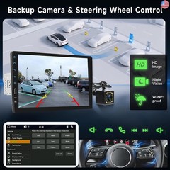 9” Car Stereo Single Din Wireless Carplay Android Auto Touch Screen, Rimoody