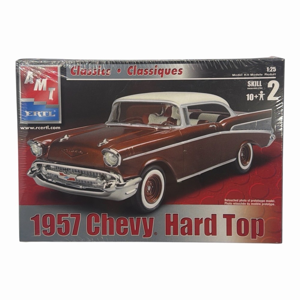 1957 Chevy Hard Top, 1:25 Scale Model. New, Still In Plastic. Skill Level 2