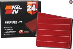 K&N Engine Air Filter: Extended Life 24,000 Mile Replacement: Compatible