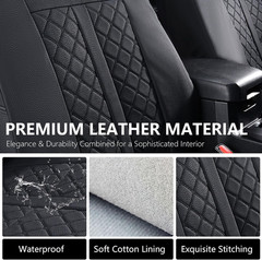 2 Front Tacoma Seat Covers Leather Car Seat Covers Waterproof Truck Seat Cushion