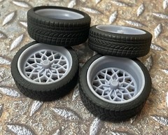 1/24 Scale: 21/20 inch Pontiac Bandit Snowflake Wheels/tires for Model Car.Resin
