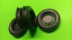 69 1969 Chevy Camaro Z28 1/12 Rally Rims Derby Cap Wheels Firestone Tires Backs