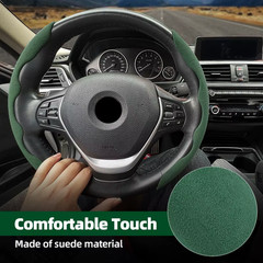 2 Pcs Snap On Car Steering Wheel Protector Cover Booster Non-Slip 15 Inces Green