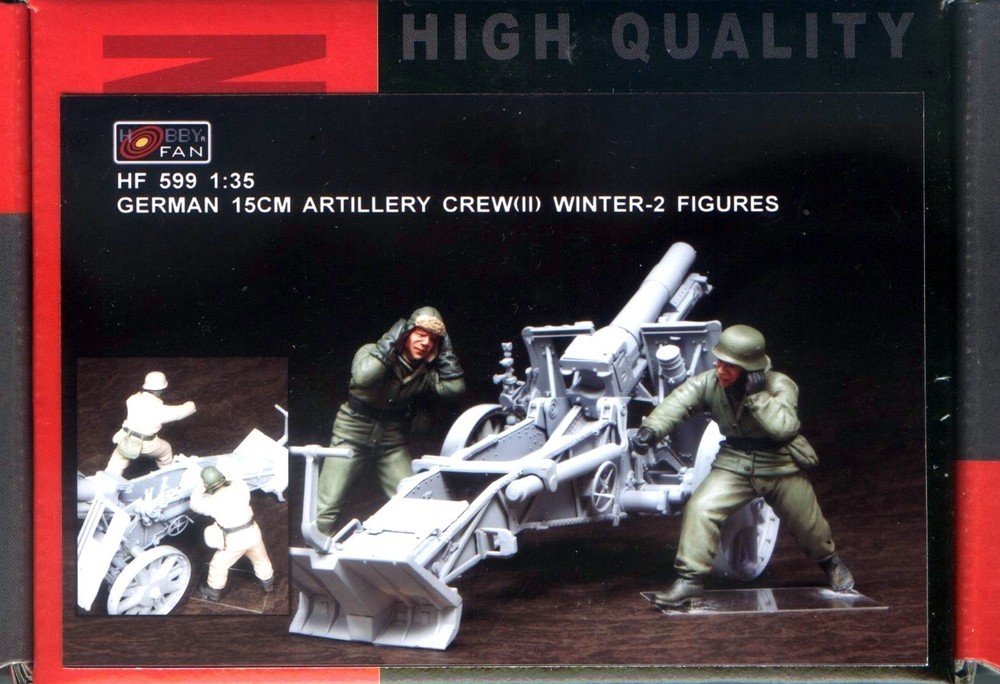 Hobby Fan 1/35 HF-599 WWII German 15cm Artillery Crew (II) (Winter) – 2 Figures