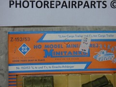 Roco Minitanks WWII US M-101 3/4T & M-104 1-1/2T Cargo Trailer Set Lot #5739©