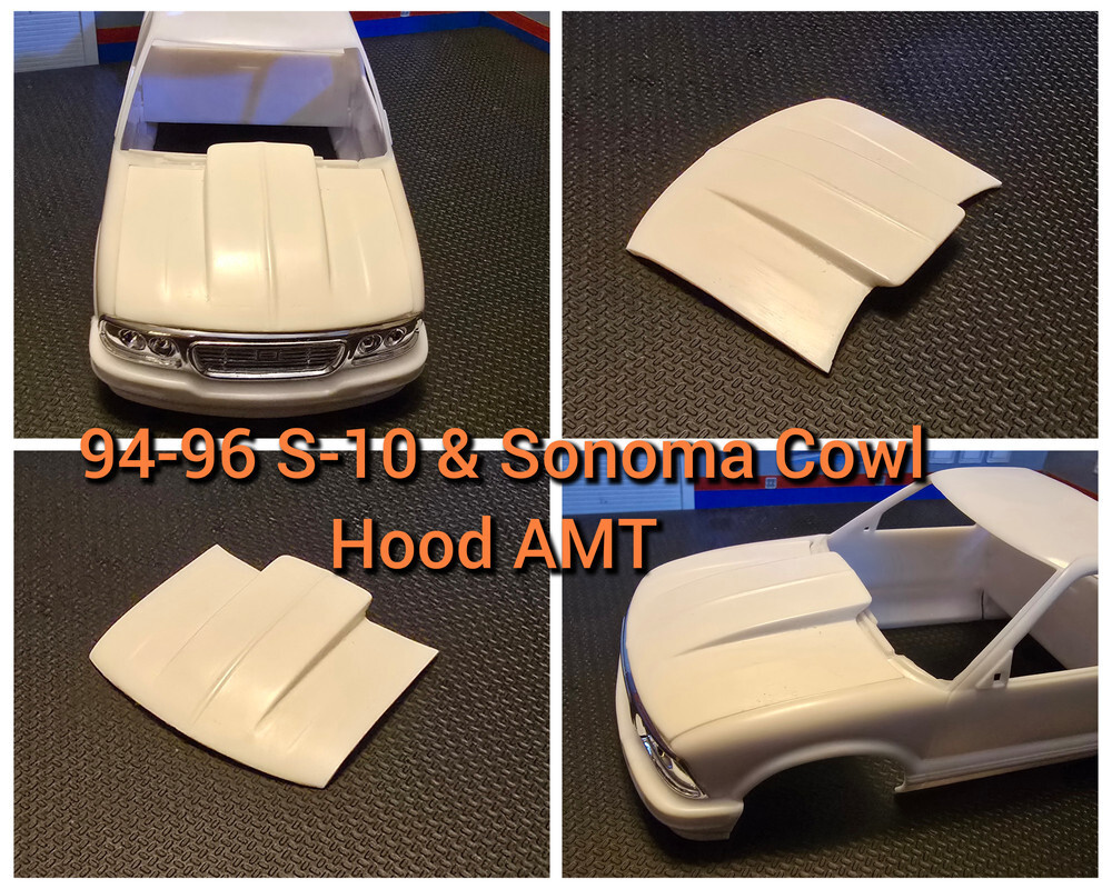Resin Cowl Hood for ’95 Sonoma SLS Pickup & ’94/95/96 Chevy S-10 1/25 NEW