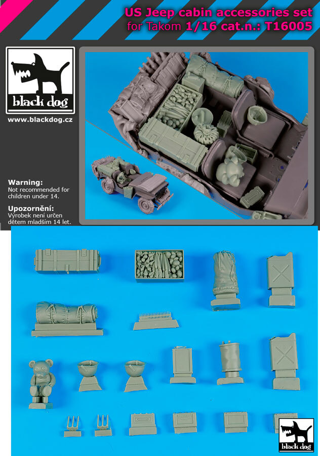 Black Dog 1/16 US Jeep Cabin Stowage Set