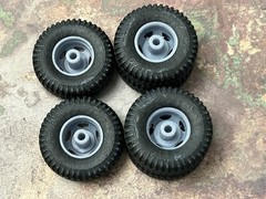 Resin 1/24 Scale: 15-inch “Budd 5-Hole Truck” Dually Wheels W/ Commercial Tires