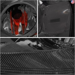 DNA Motoring HL-OH-F1504-SM-CL1 Smoke Lens Headlights Replacement Compatible