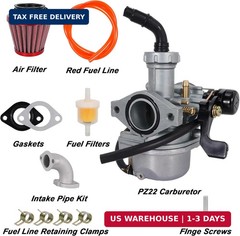 RUTU PZ22 Carburetor 22mm Carb with 38mm Air Filter Cleaner Intake Pipe Kit for