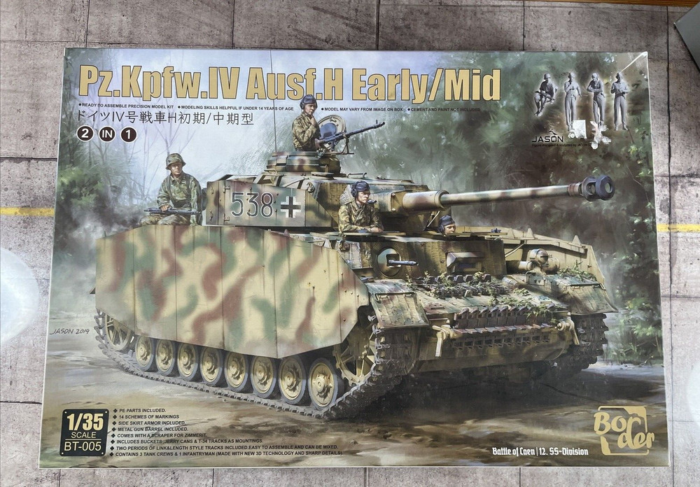 PzKpfw IV Ausf. H Early/Mid – 1/35 Scale Border 2-in-1 Unassembled Kit#BT-005