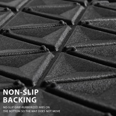 CAR PASS Bling Diamond Car Mats Rubber Floor Mats Full Set Anti-Slip 3D Rhombus