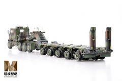 1：72 Oshkosh M1070 Heavy Tank Trailer NATO Tricolor Painting Metal+Plastic Model