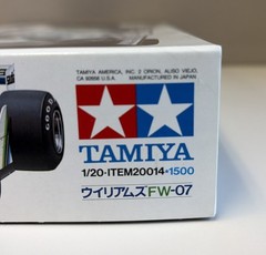 Tamiya 20014 Williams FW-07 1980 F1 Race Car Open Box Parts Sealed NEW 1/20