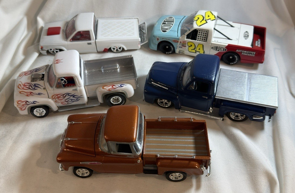 Lot of 5 Well Built Model Cars Trucks Junkyard – Ford F-100, Chevy 5100 Stepside