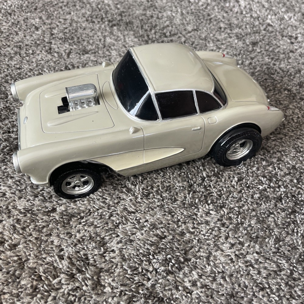 10” solid resin Gasser ‘57Corvette MODEL 57c-104 hot rod car Gray Hand Painted