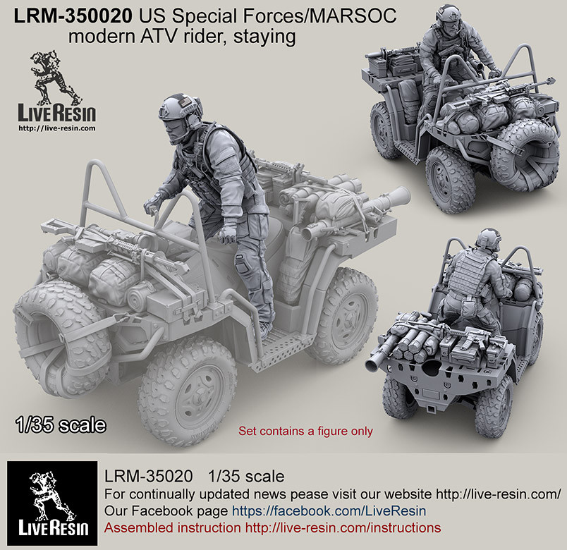Live Resin 1/35 LRM-35020 US Special Forces Modern ATV Rider, Staying