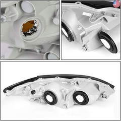 DNA MOTORING OEM-HL-0074-L Factory Style Chrome Amber Driver Side Headlight