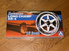 Aoshima Long Champ XR-4 Unassembled Model Kit Silver Black Wheels Decals Tires