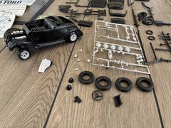 Vintage 1970s AMT ’36 Ford Coupe Model Kit #A136 (Partial Build) +FAST SHIPPING!
