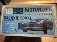 RARE vintage ‘60’s PALMER FORD 1969 Galaxie 500 XL motorized model kit SEALED