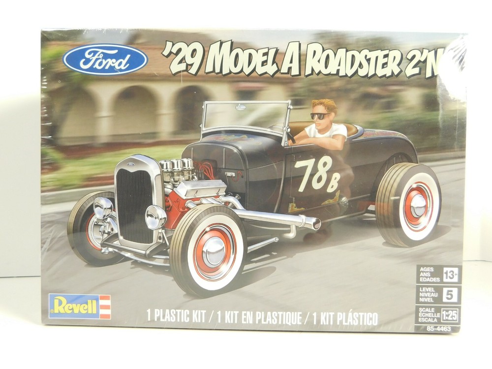 REVELL 1/25 SCALE Ford 1929 Model A Roadster 2’N 1 Model Kit #4463 SEALED