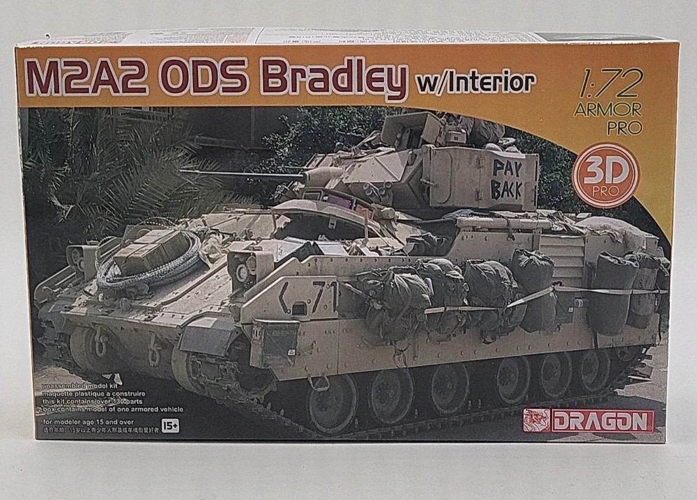Dragon 7414 1/72 Scale M2A2 ODS Bradley w/Interior 3D Printed Parts Model Kit