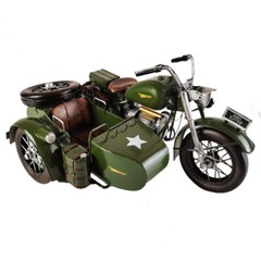 Classic three-wheeled motorcycle metal toy crafts collection boy adult gift