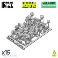 3D printed set -Fantasy Mushrooms- Resin Decor Modelling Wargames