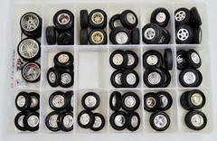 LOT of 1:25 1:24 MODEL WHEELS, TIRES, RIMS, etc. plus BONUS of 7 PARTS BOXES