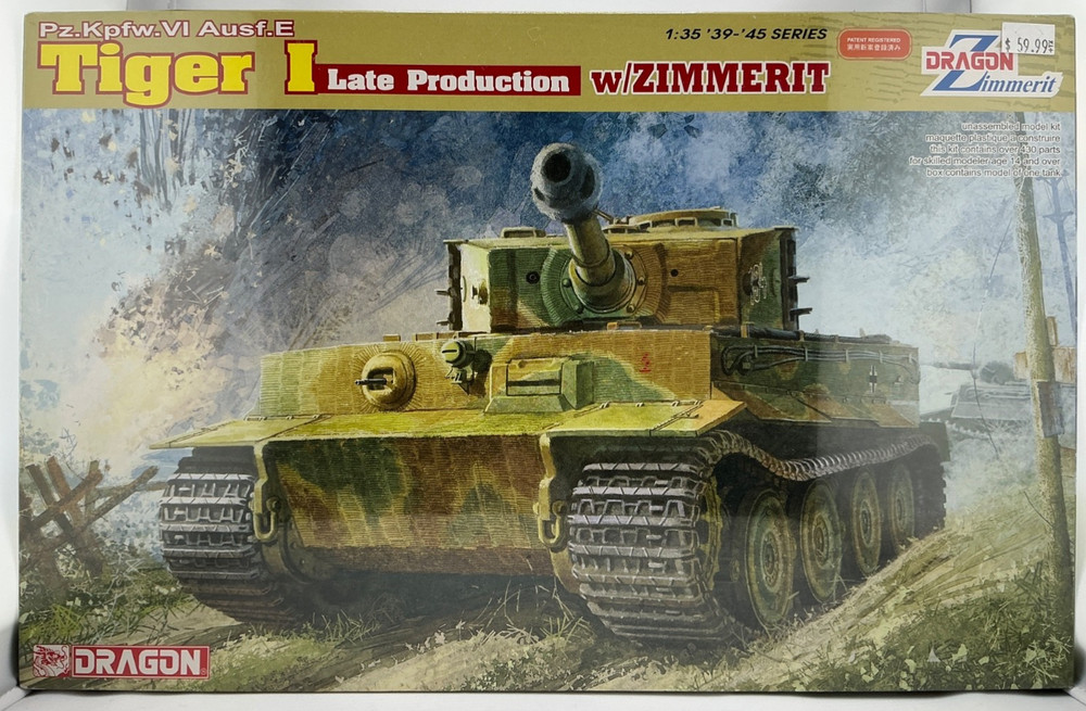 Dragon Models 6383 Tiger I Late Production w/Zimmerit Pz Pz.Kpfw.VI Ausf.E