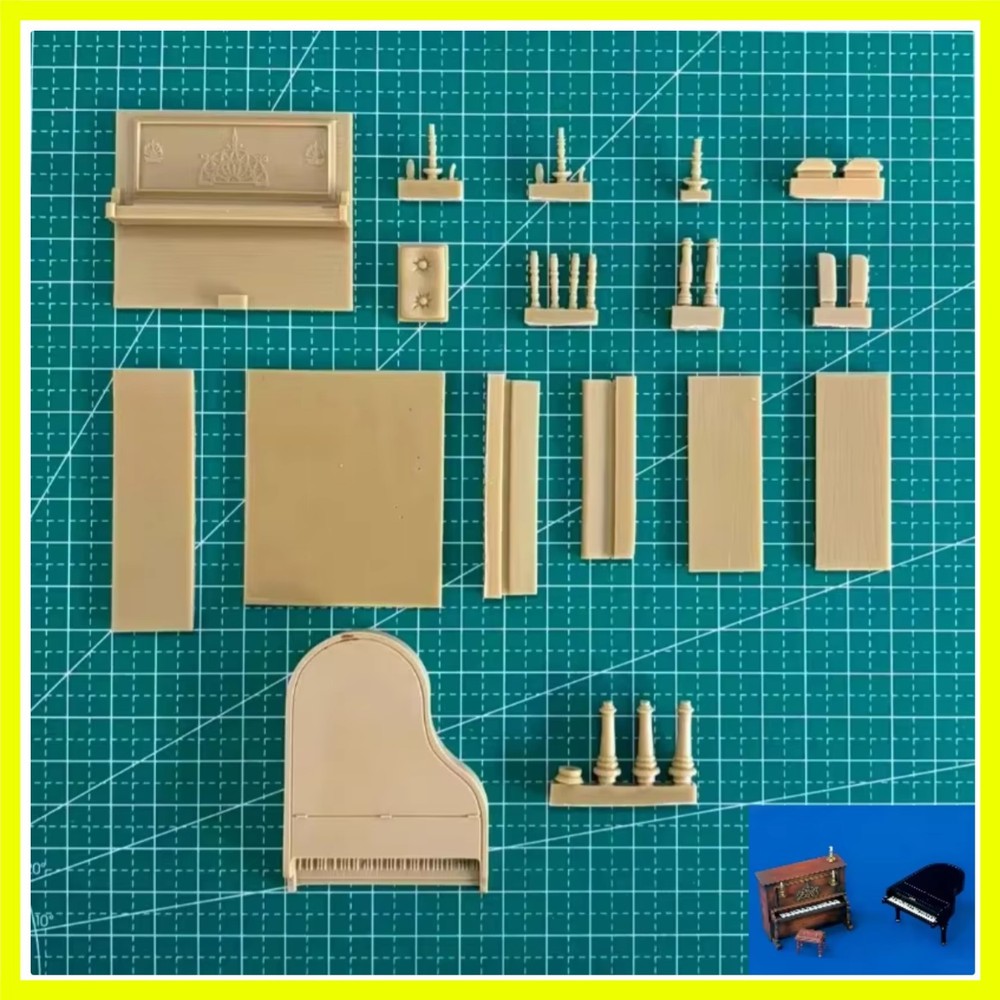 1/35 Scale Die-Cast Resin Model Assembled Kit Pianos (2 Types) Diorama Scene …