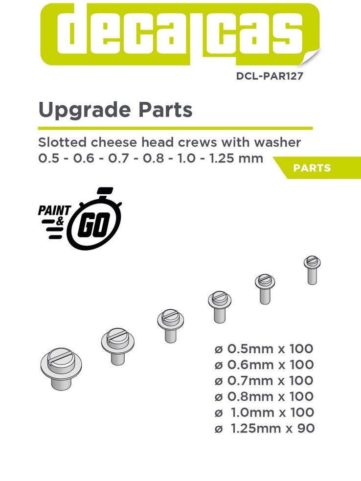 Decalcas Detail-Up Slotted Cheese Head Screw & Washer Various Sizes # DCL-PAR127