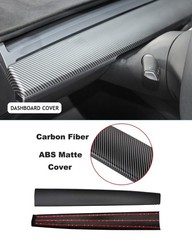Tesla Model 3 Y Dashboard Cover Front Door Cover Matte Carbon Fiber 2pcs