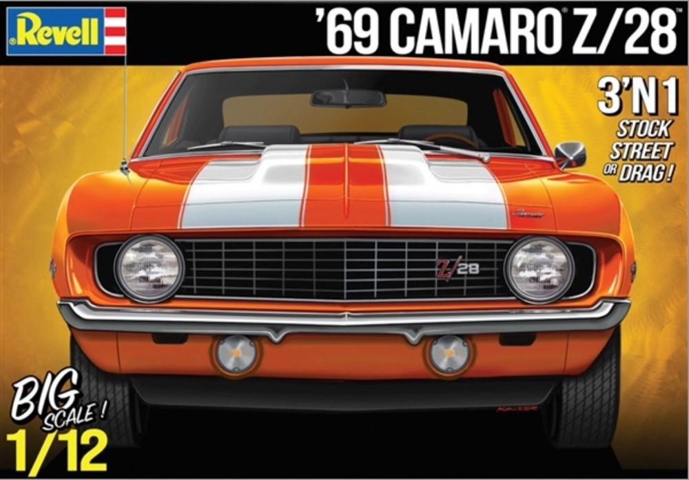 Revell 1969 Chevy Camaro Z/28 3-in-1 1:25 Plastic Model Car Kit 12812 NEW