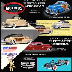 MOEBIUS MODELS 2301 1/25 1947 CHEVROLET FLEETMASTER AEROSEDAN MODEL KIT