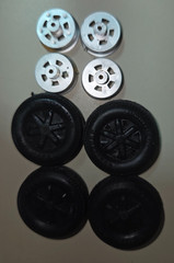 HIGHLY DETAILED CHROME WIRE WHEELS KNOCK OFFS BLACK WALL SHELBY COBRA 427 S/C