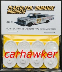 #6LC – 1950’s/1960’s Six Lug Chevy 7.5 Wide Wheels – PPP – 1/25 Model Kit – LQQK