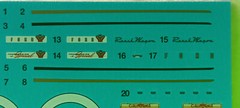 57 1957 Ford Del Rio Ranch Wagon 1/25 Decal Sheet Dash Gagues Whitewalls Emblems