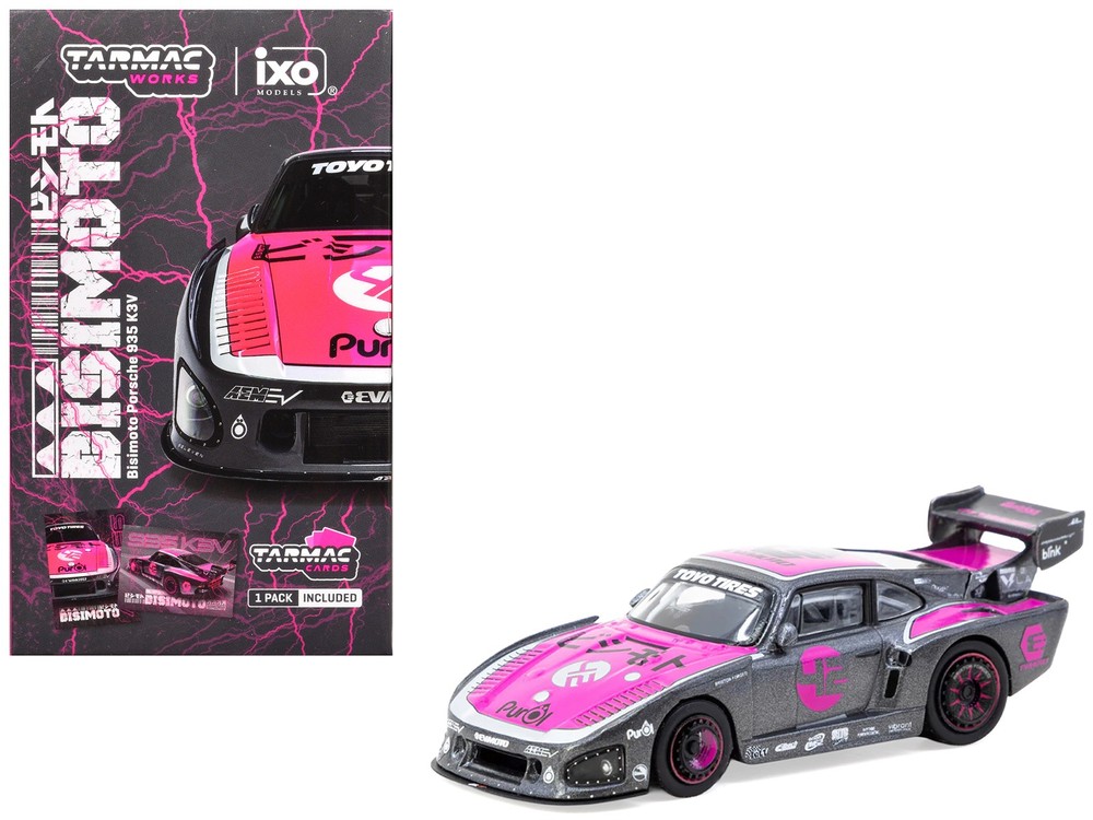 Tarmac Works T64-079-K3V 1/64 Porsche 935 K3V Bisimoto Gray Metallic